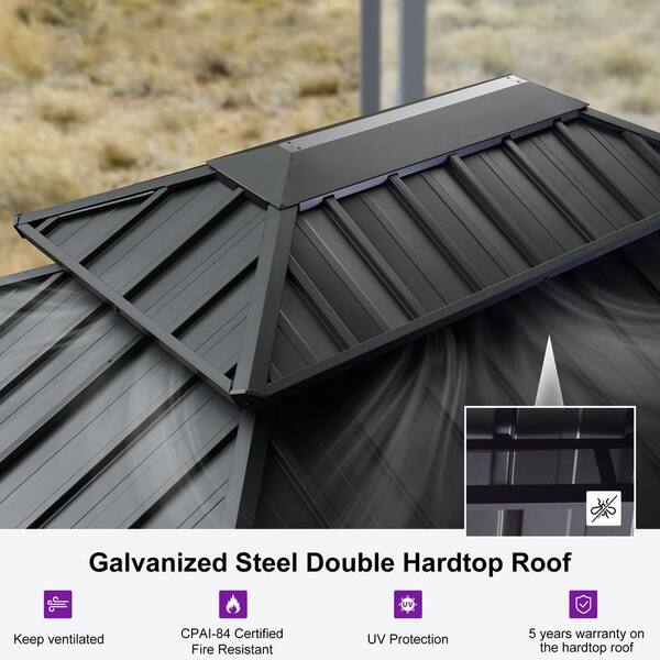 PURPLE LEAF 10 ft.x 14 ft. Gray Aluminum Power-Coated Frame