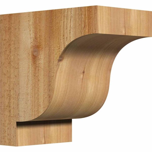 Ekena Millwork 6 in. x 10 in. x 10 in. Western Red Cedar Newport Rough Sawn Corbel