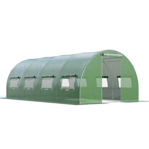 ANGELES HOME 20 ft. x 10 ft. x 6.6 ft. Greenhouse with Windows and Doors for Outdoor