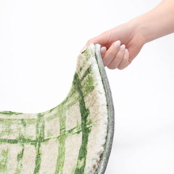 Dream Shag Premium Machine Washable Abstract ADS745 Green 10 ft. x 14 ft. Area Rug