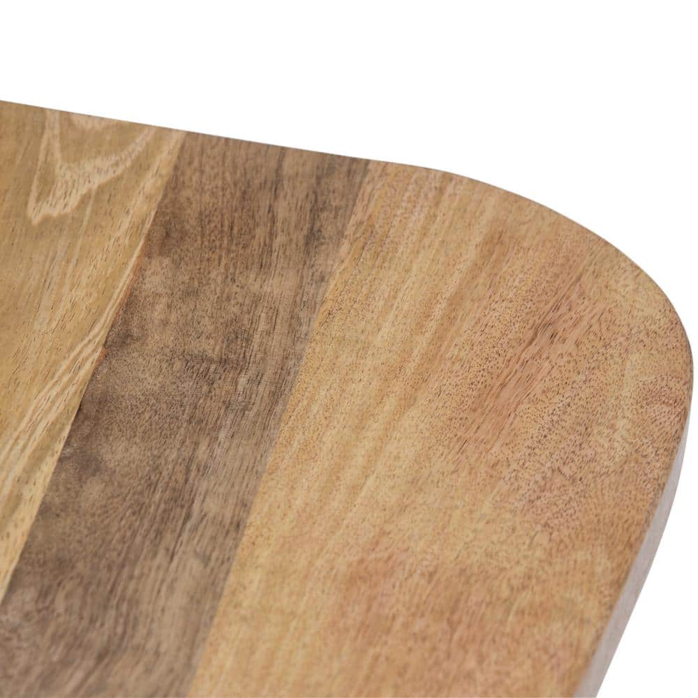 Patrice Boomerang Mango Wood Table with Matte Gold Hairpin Legs