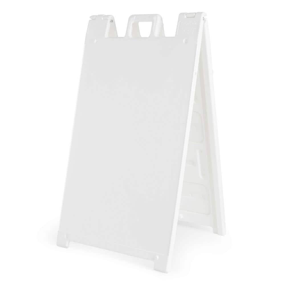 PLASTICADE Signicade 24 in. W x 36 in. H White Plastic Portable
