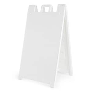 Signicade 24 in. W x 36 in. H White Plastic Portable Folding Double-Sided Sign Stand