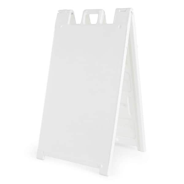 PLASTICADES Signicade 24 in. W x 36 in. H White Plastic Portable