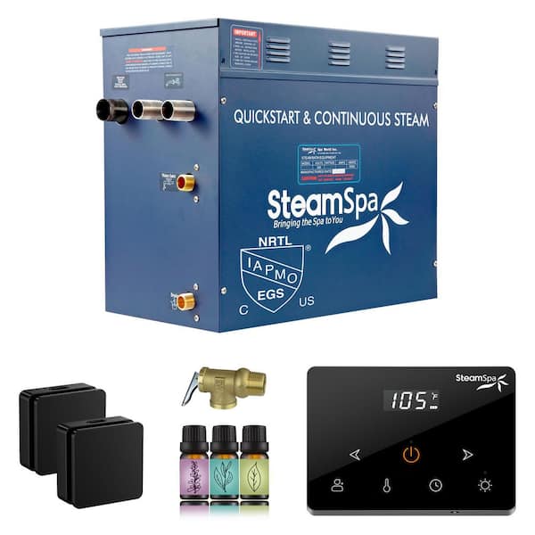 Oasis Series 10500-Watt Steam Generator with Continuous Steam Plus Fully Wireless Handheld Control in Matte Black