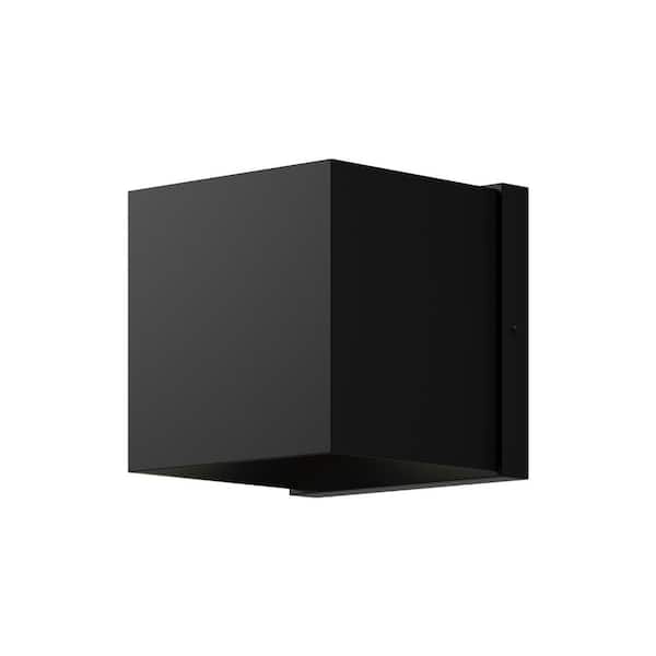 Rene 5 in. 1-Light 11-Watt Black Integrated LED Exterior Wall Sconce