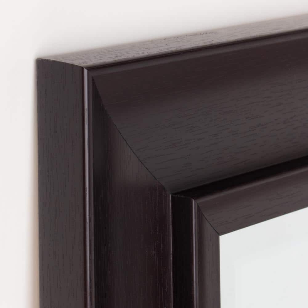 Espresso Elegance 28.5" x 34.5" Rectangular Wood Vanity Mirror