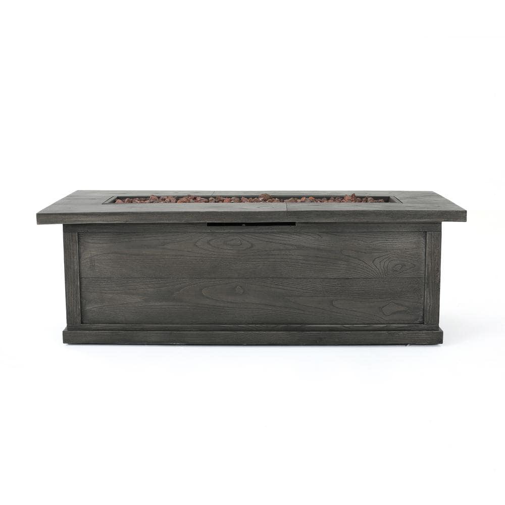 Brown 56 in. x 26 in. 50000 BTU Rectangle Iron Outdoor Propane Gas Fire Pit
