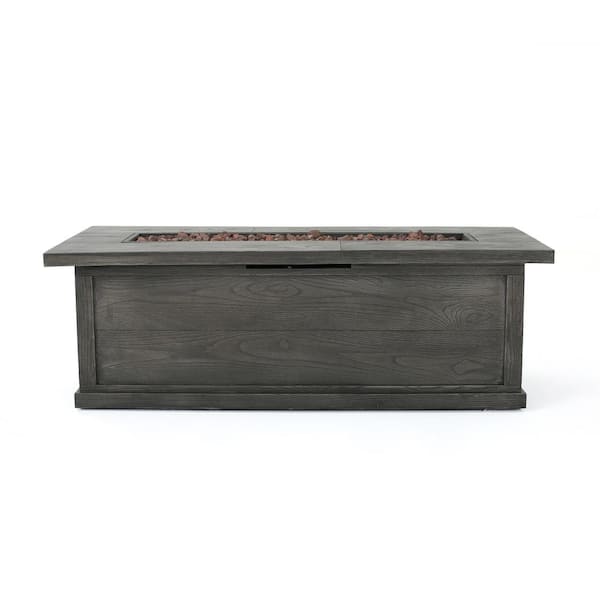 Unbranded Brown 56 in. x 26 in. 50000 BTU Rectangle Iron Outdoor Propane Gas Fire Pit Table for Patio