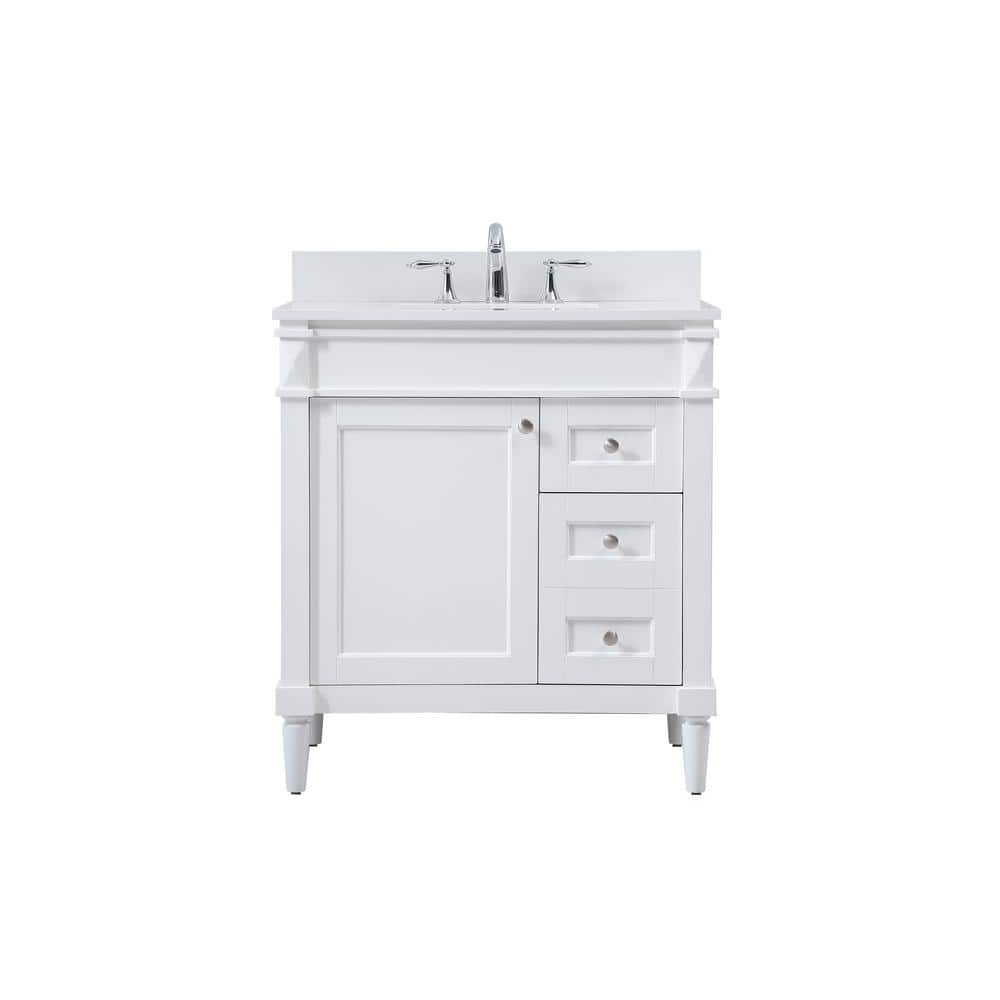 Simply Living 32 in. W x 21 in. D x 35 in. H Bath Vanity in White with Ivor