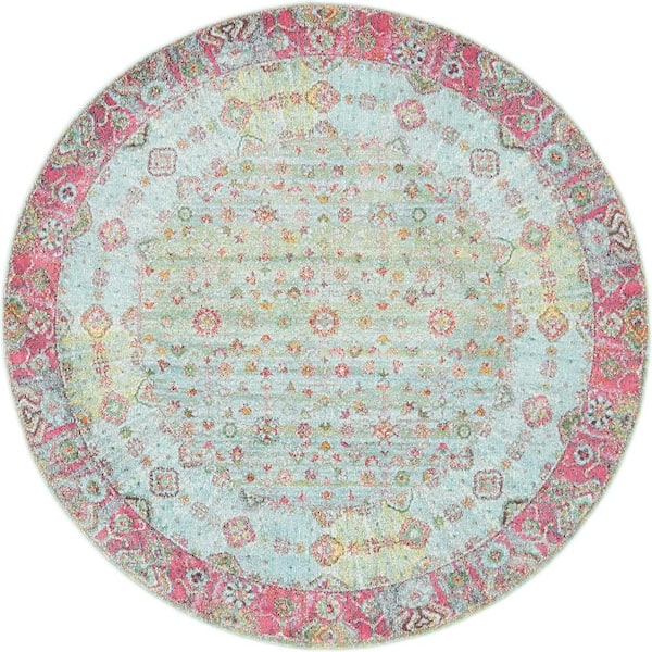 Baracoa Almendares Blue 5' 5 x 5' 5 Round Rug
