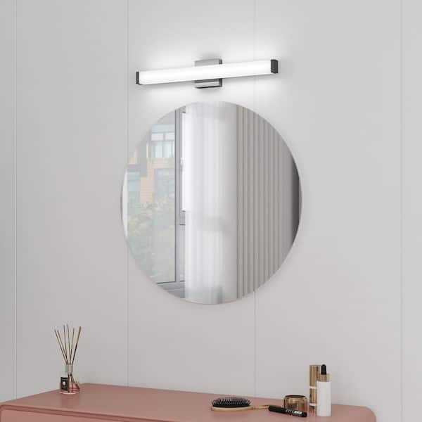25 in. 1-Light Picture Light Black LED Vanity Light Bar for Bathroom Mirror Minimalist Wall Sconce Over Sink Lighting
