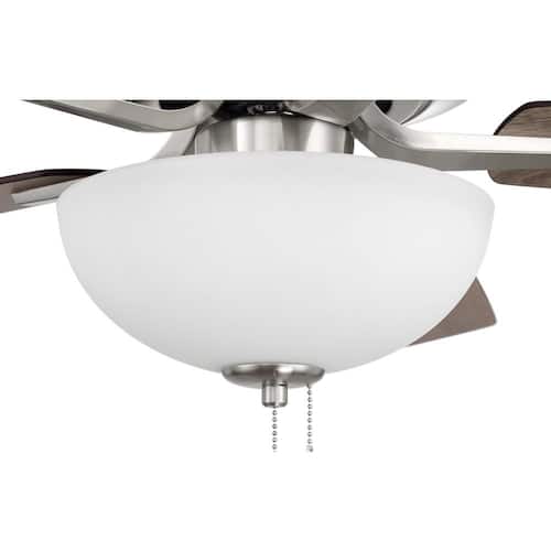 Pro Plus-211 52 in. Indoor Dual Mount Brushed Polished Nickel Ceiling Fan with Optional LED White Bowl Light Kit Lighting