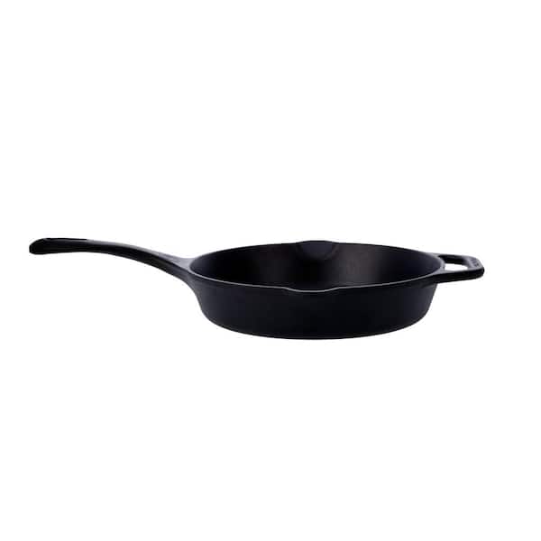 Victoria 10 in. Seasoned Cast Iron Skillet with Long Handle and a Helper  Handle SKL-210 - The Home Depot