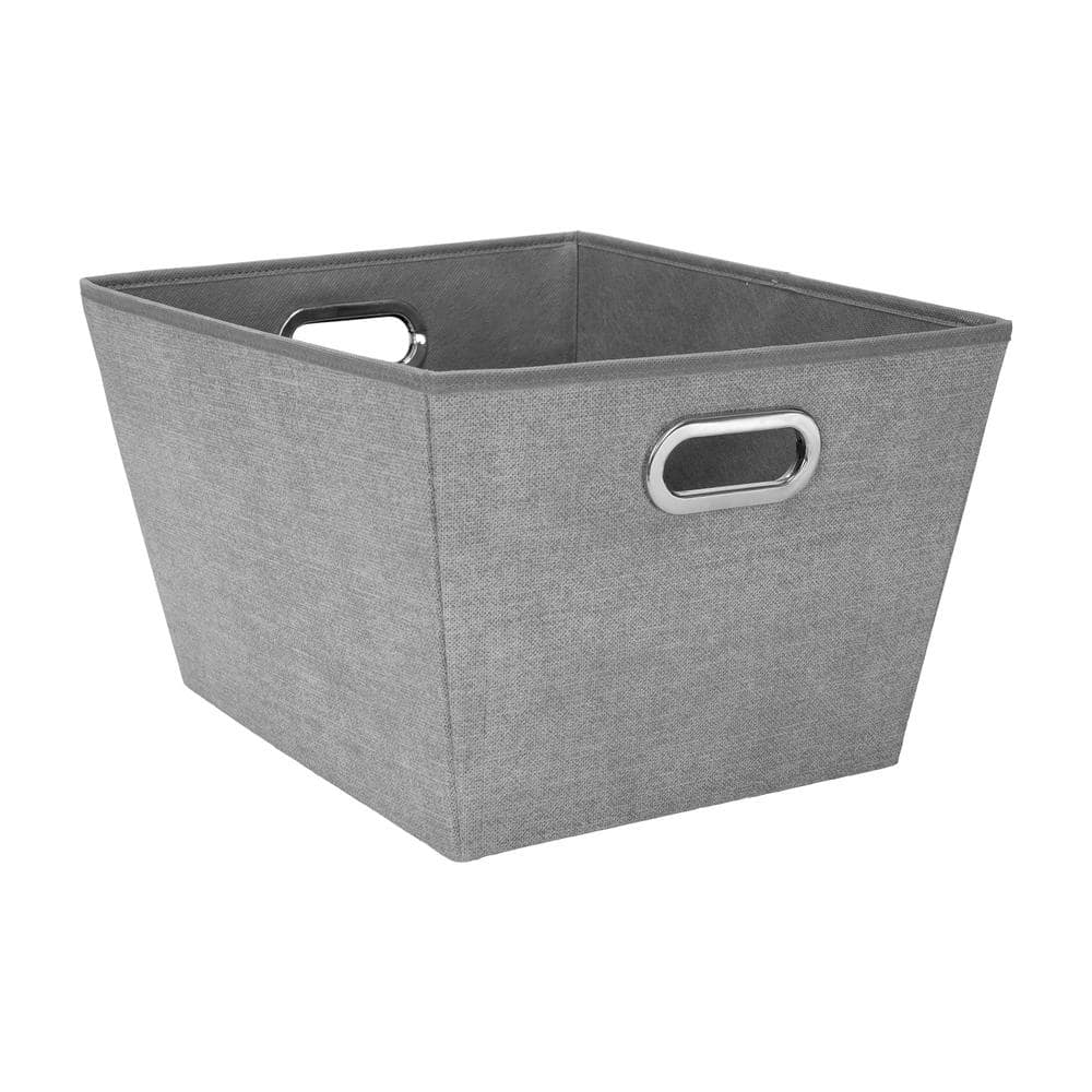 SIMPLIFY 15 in. L x 13 in. W x 5 in. H 2 Pack Slide 2 Stack It Shallow  Storage Tote Baskets Closet Drawer Organizer in Grey 25933-GREY - The Home  Depot