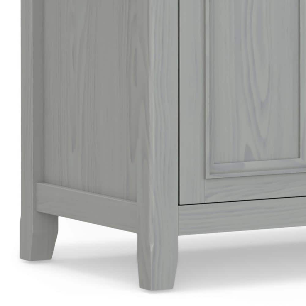 Fog Grey Solid Wood 72" Traditional TV Media Stand with Cabinets