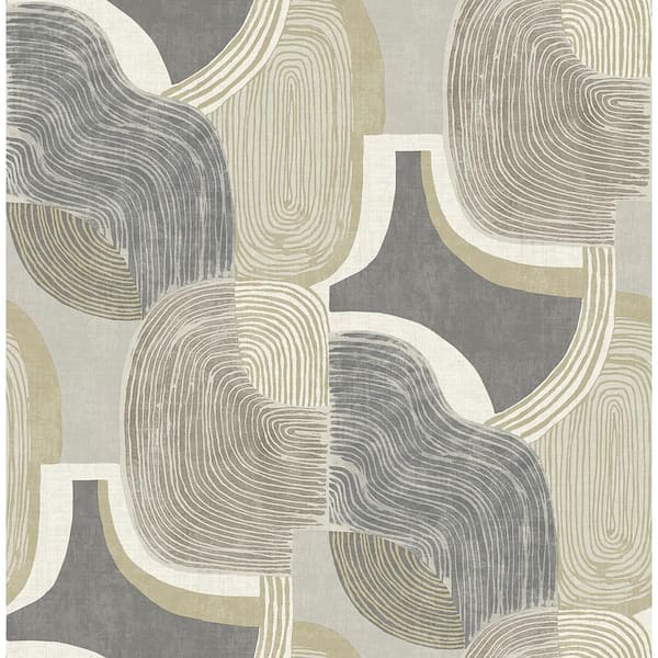 A-Street Prints Hollace Slate Blue Geometric Wallpaper Sample