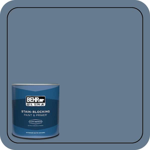 BEHR ULTRA 1 qt. #S510-5 Skinny Jeans Extra Durable Satin Enamel Interior Paint & Primer