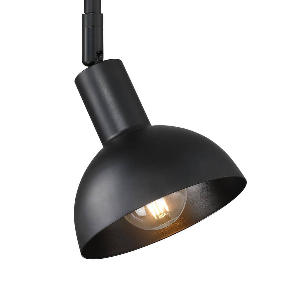 Matte Black Adjustable Metal Wall Sconce with Bell Shade