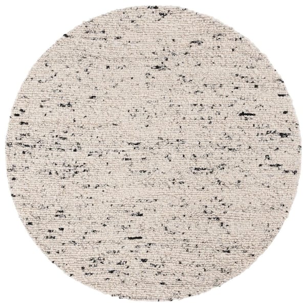 Natura 6 ft. x 6 ft. Light Gray/Ivory Patchy Solid Round Area Rug