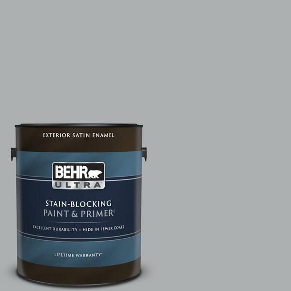 BEHR ULTRA 1 gal. #N500-3 Tin Foil Satin Enamel Exterior Paint & Primer