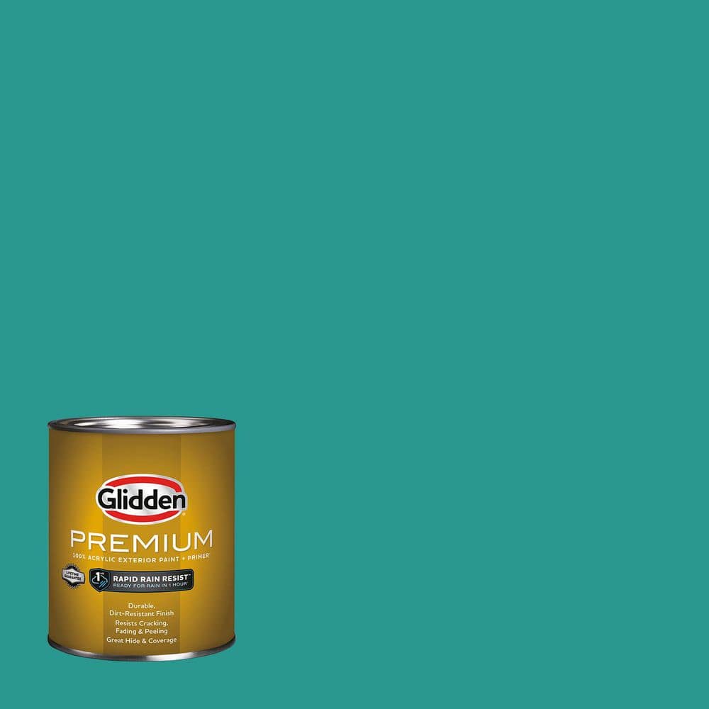 Glidden Premium 1 qt. PPG1231-6 Azure Tide Flat Exterior Latex