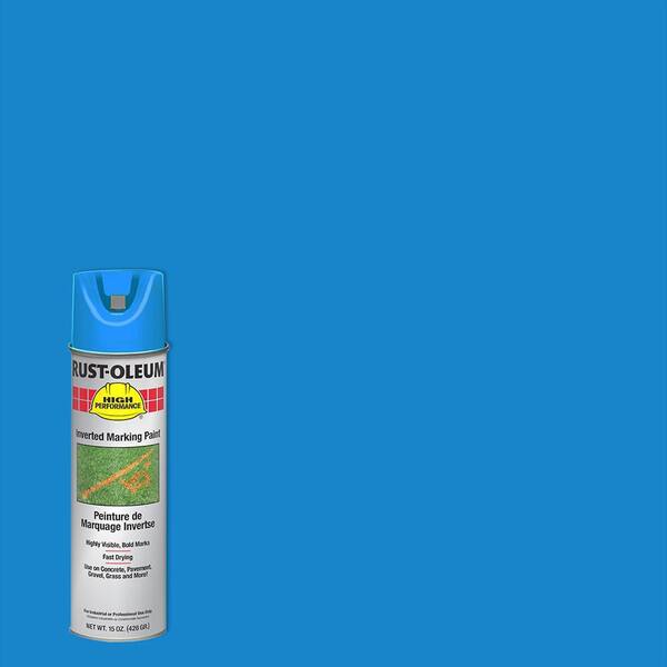 Rust-Oleum 15 oz. V2300 Caution Blue Inverted Striping Spray Paint ...