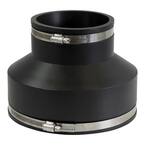 6 in. Clay x 4 in. Cast Iron PVC Flexible Coupling with Stainless Steel Clamps