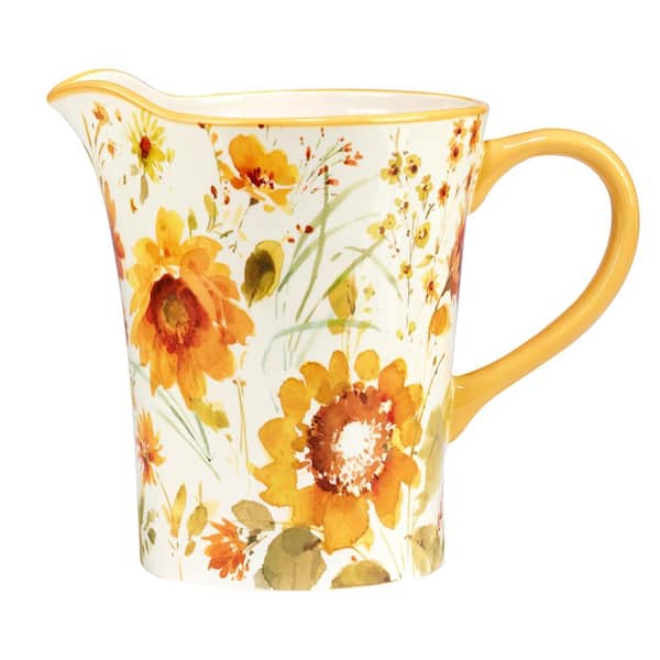 Certified International Sunflowers Forever 96 fl. oz. Earthenware Pitcher