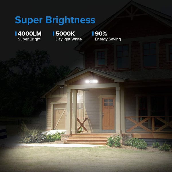 SANSI 30-Watt 4000 Lumens 5000K White Outdoor Integrated LED Flood Light with Dusk to 01-04-001-023002 - The Home Depot
