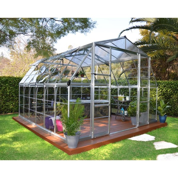 Americana 12 ft. x 12 ft. Hybrid Silver/Clear DIY Greenhouse Kit