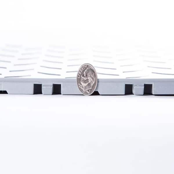 FlooringInc Silver Coin 12 in. W x 12 in. L x 3/8 in. T Polypropylene Garage Flooring Tiles (52 Tiles/52 sq. ft.)