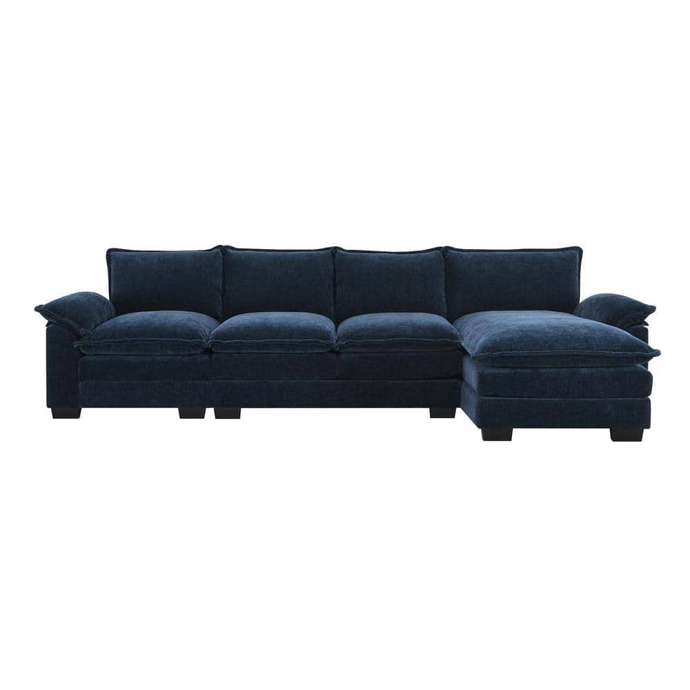 Z-joyee 118 in Wide Pillow Top Arm Chenille L-Shaped Modern