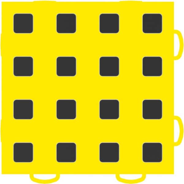 WeatherTech TechFloor 6 in. x 6 in. Yellow/Black Vinyl Flooring Tiles (Quantity of 10)