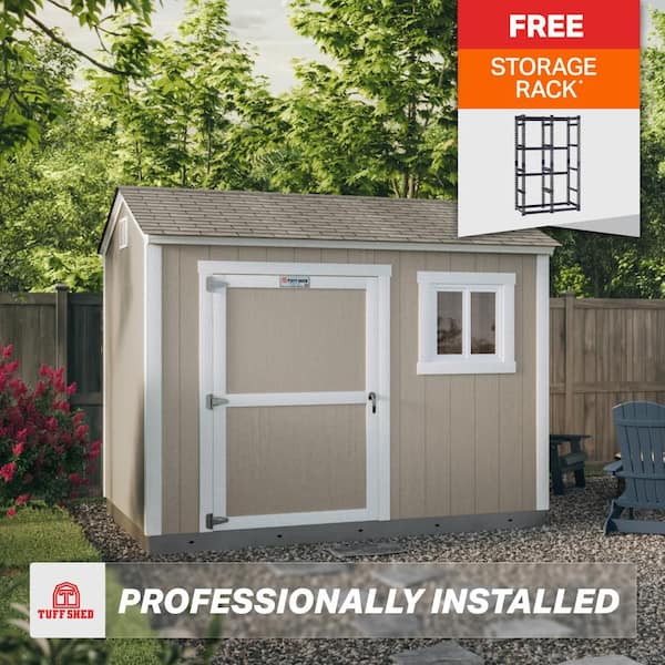 Professionally Installed Tahoe Angora 8 ft. x 10 ft. Wood Storage Shed with 7 ft. High Sidewall (80 sq. ft.)