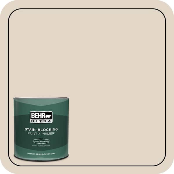 BEHR ULTRA 1 qt. #N300-2 Canvas Luggage Extra Durable Semi-Gloss Enamel Interior Paint & Primer