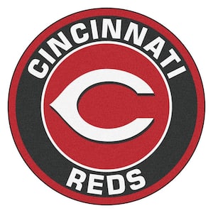 MLB Cincinnati Reds Black 2 ft. x 2 ft. Round Area Rug