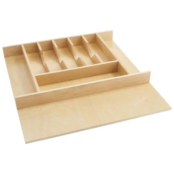 Rev-A-Shelf 2.36 in. H x 20.59 in. W x 21.97 in. D Wood 9 Cutlery Compartment Tray Cabinet Insert Short