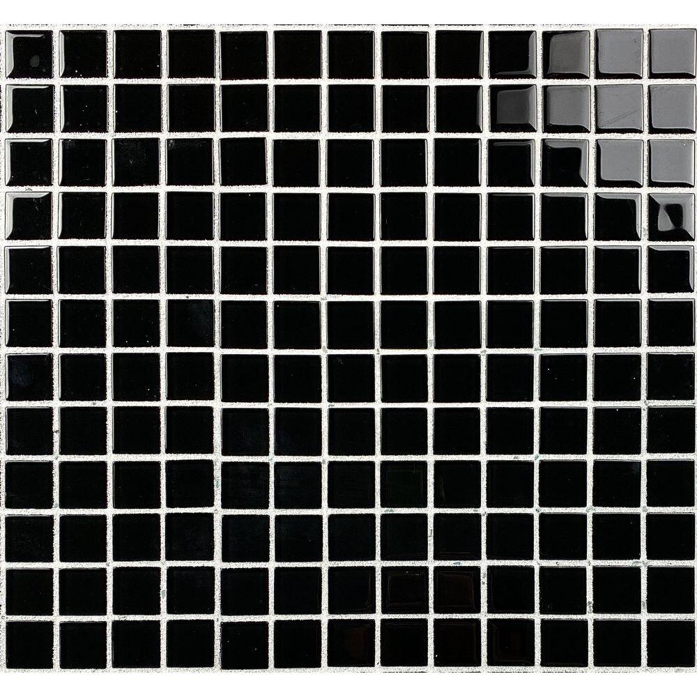 Modern Design Glossy Black Square Mosaic 12 in. x 12 in. Glass Wall Floor and Pool Tile (4 sq. ft./Case) price history on PriceWatchPro