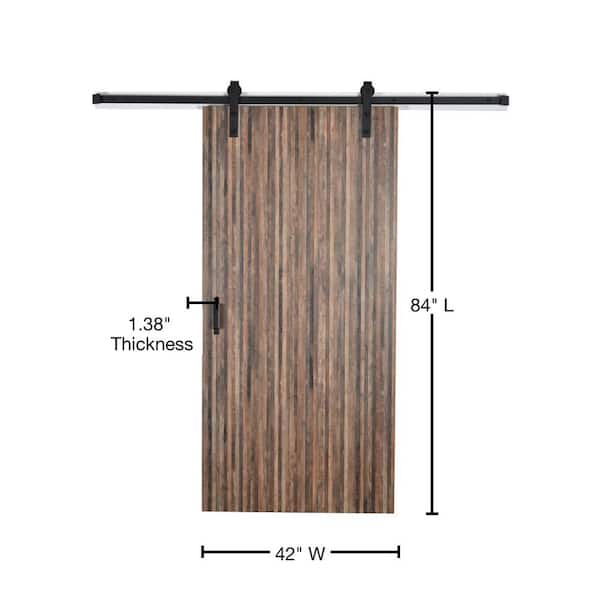 Envivo 43 In X 84 Timberworks 6318 Ng Solid Core Wood Flush Barn Door With Sliding Hardware Kit 83169 Solid Core Wood Flush Barn Door, Pole Barn Sliding Door Quick Frame