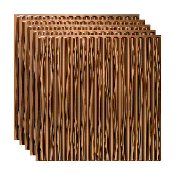 Dunes Vertical 2 ft. x 2 ft. Glue Up Vinyl Ceiling Tile in Oil Rubbed Bronze (20 sq. ft.)