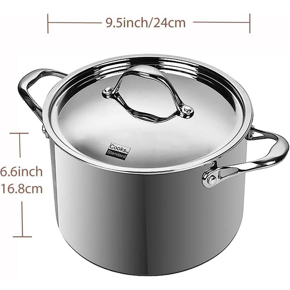 Large Stainless Steel Stockpot with Lid for All Stovetops