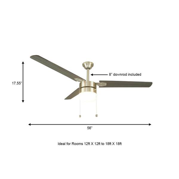 Indoor Brushed Nickel Ceiling Fan 