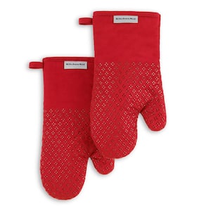 Asteroid Silicone Grip Red Oven Mitt (2-Pack)