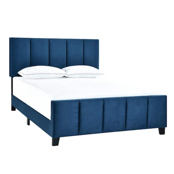 HMidea Modern Channel Nile Blue King Panel Bed