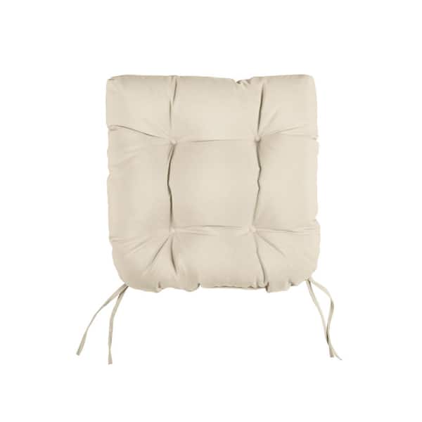 SORRA HOME Natural Tufted Chair Cushion Round U-Shaped Back 19 x 19 x 3