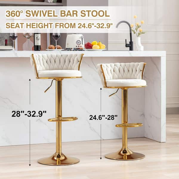 (2) white bar stools 2ft store tall