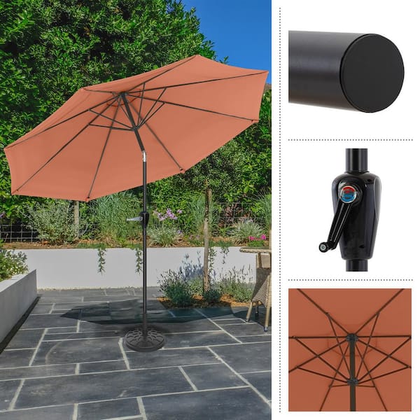 Pure Garden 10 ft. Aluminum Outdoor Patio Umbrella with Auto