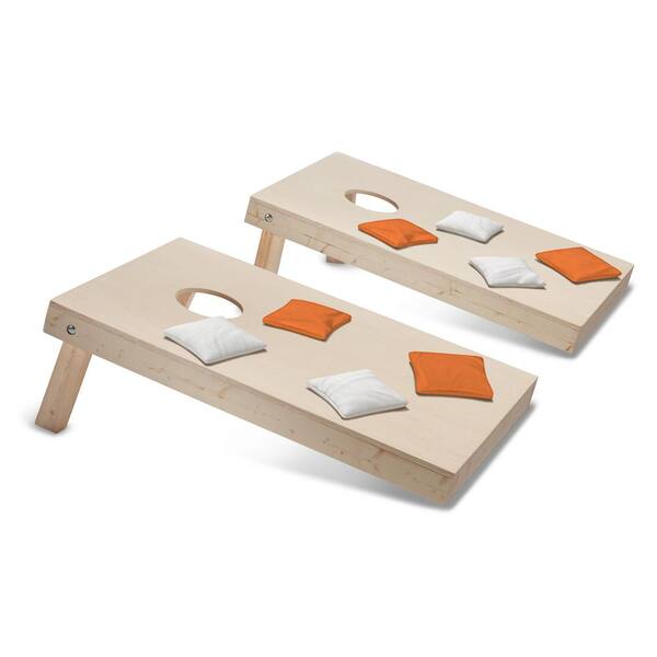 Belknap Hill Trading Post Take-And-Play Cornhole Toss Game Set with Orange and White Bags