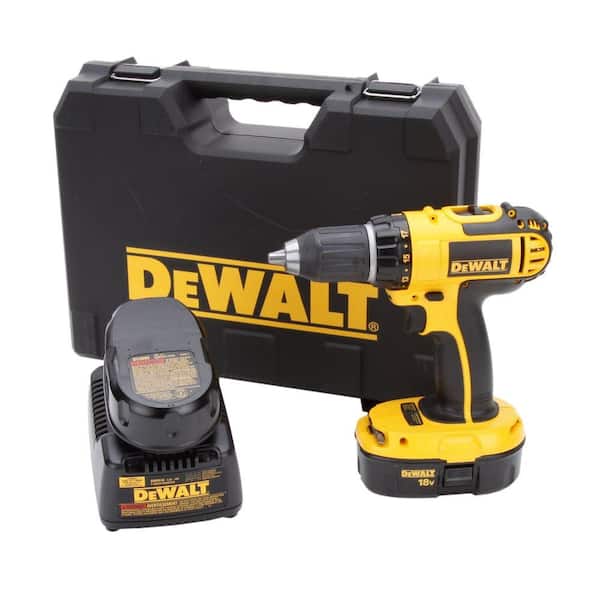 DEWALT 18-Volt NiCd Cordless 1/2 in. Compact Drill/Driver Kit with (2) Batteries 1.2Ah, 1-Hour Charger and Case